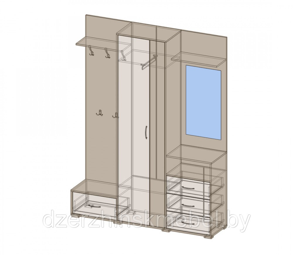 Шкаф комбинированный Вита-4 (прихожая).Производитель Центр мебели Интерлиния - фото2