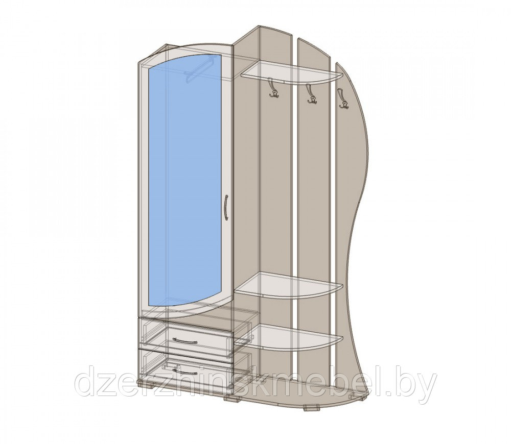 Шкаф комбинированный Вита-2 (прихожая).Производитель Центр мебели Интерлиния - фото2