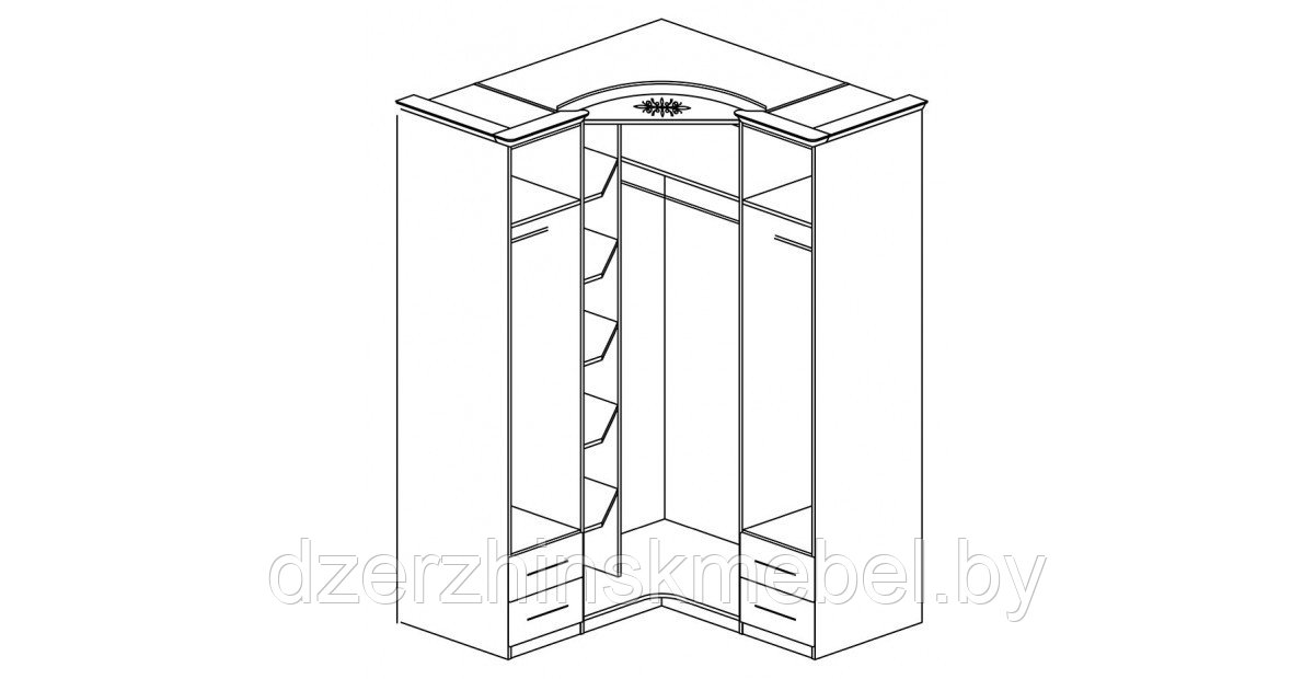 Угловой шкаф для одежды Василиса СП-001-09..Мебель-Неман - фото2